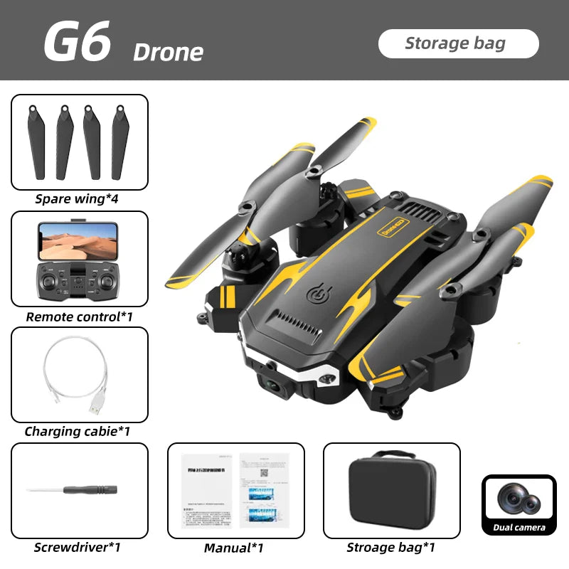 KBDFA G6 Professional Foldable Quadcopter Drone with HD Camera and GPS Features
