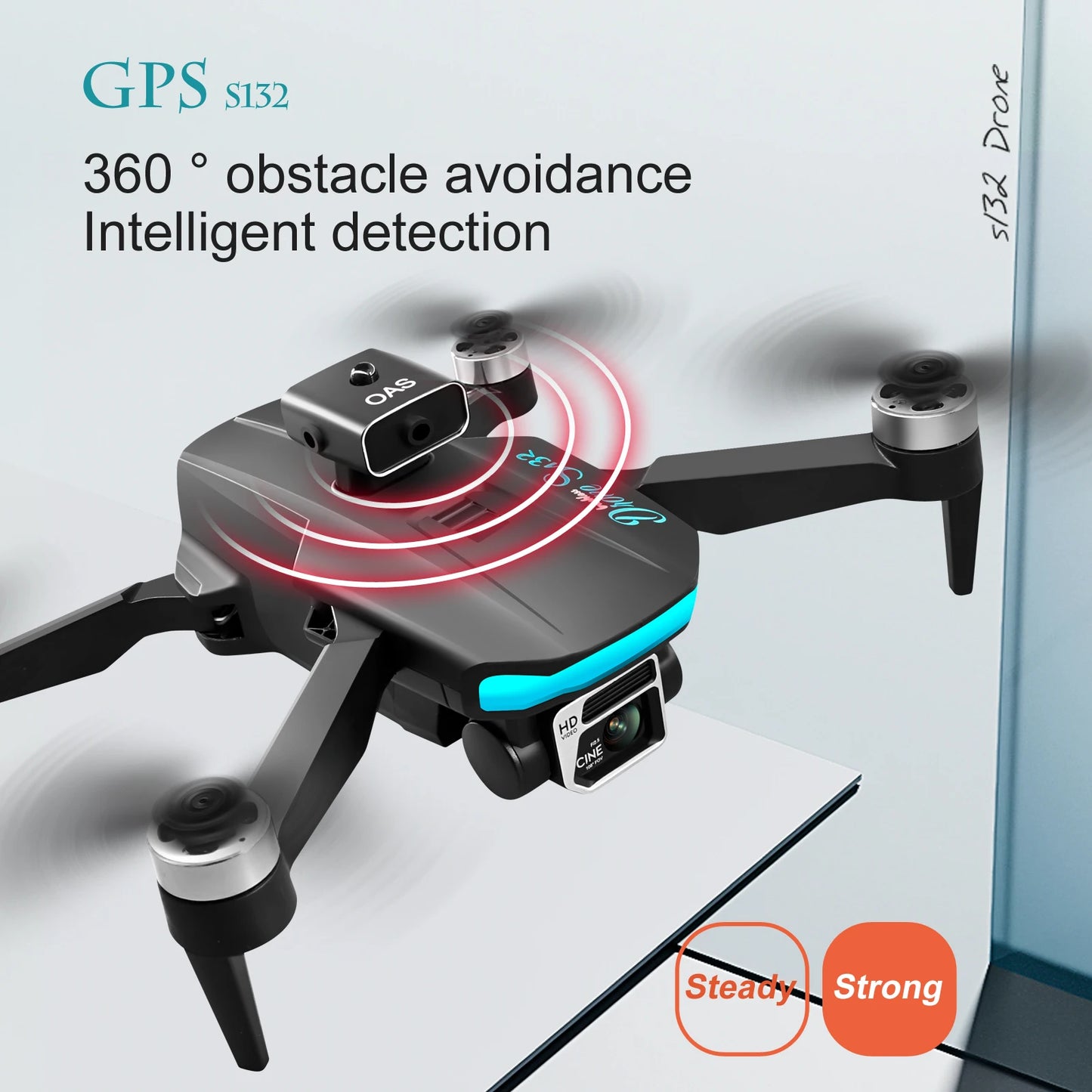 2025 GPS Quadcopter Drone with Dual HD Cameras and Intelligent Obstacle Avoidance