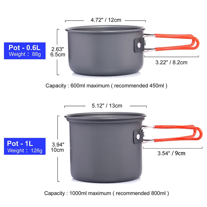 Widesea Portable Camping Cookware Set with Burner Stove and Folding Utensils