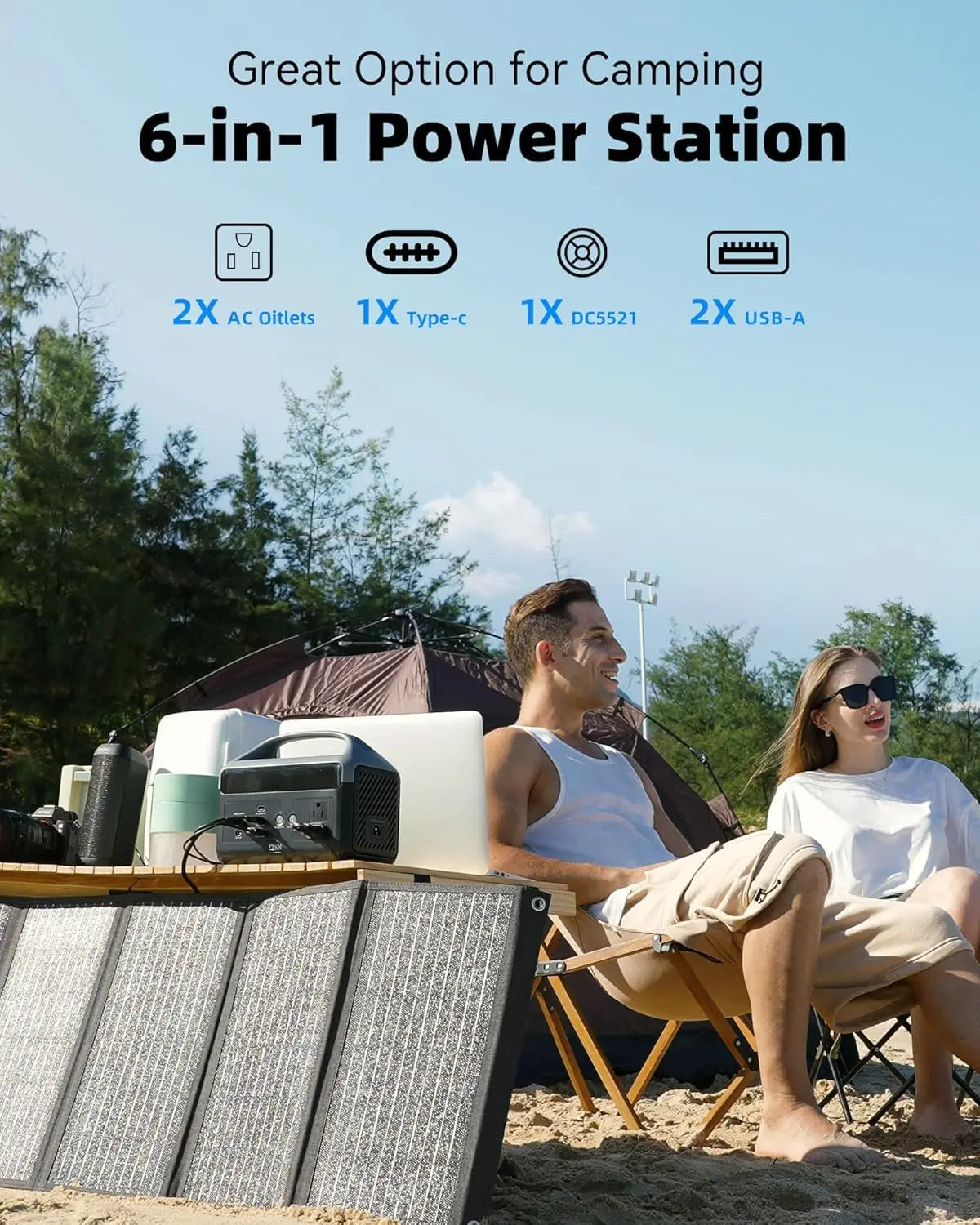 DaranEner 300W Solar Generator 179Wh Portable Power Station for Camping