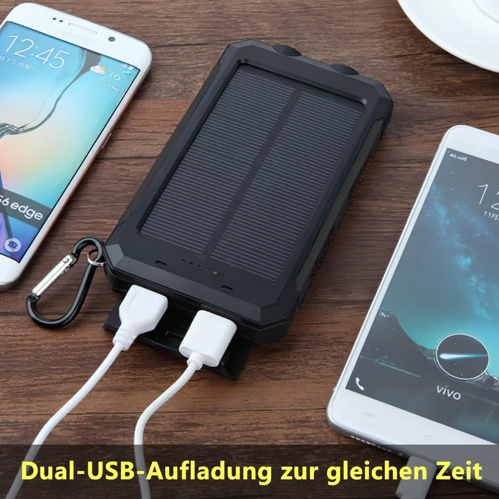 20000mAh Solar Power Bank with Fast Charging and Flashlight Portable Battery