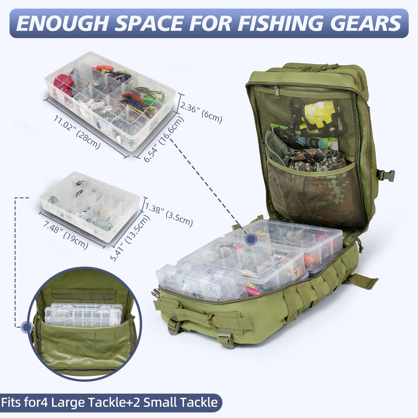 Large Capacity 45L Waterproof Tactical Backpack for Men Outdoor Fishing Hunting