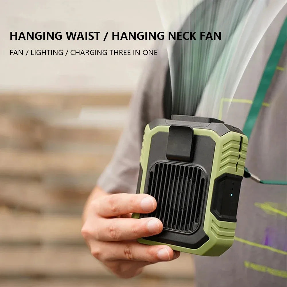 Portable Mini Leafless Waist Fan USB Rechargeable with 3 Speed Settings