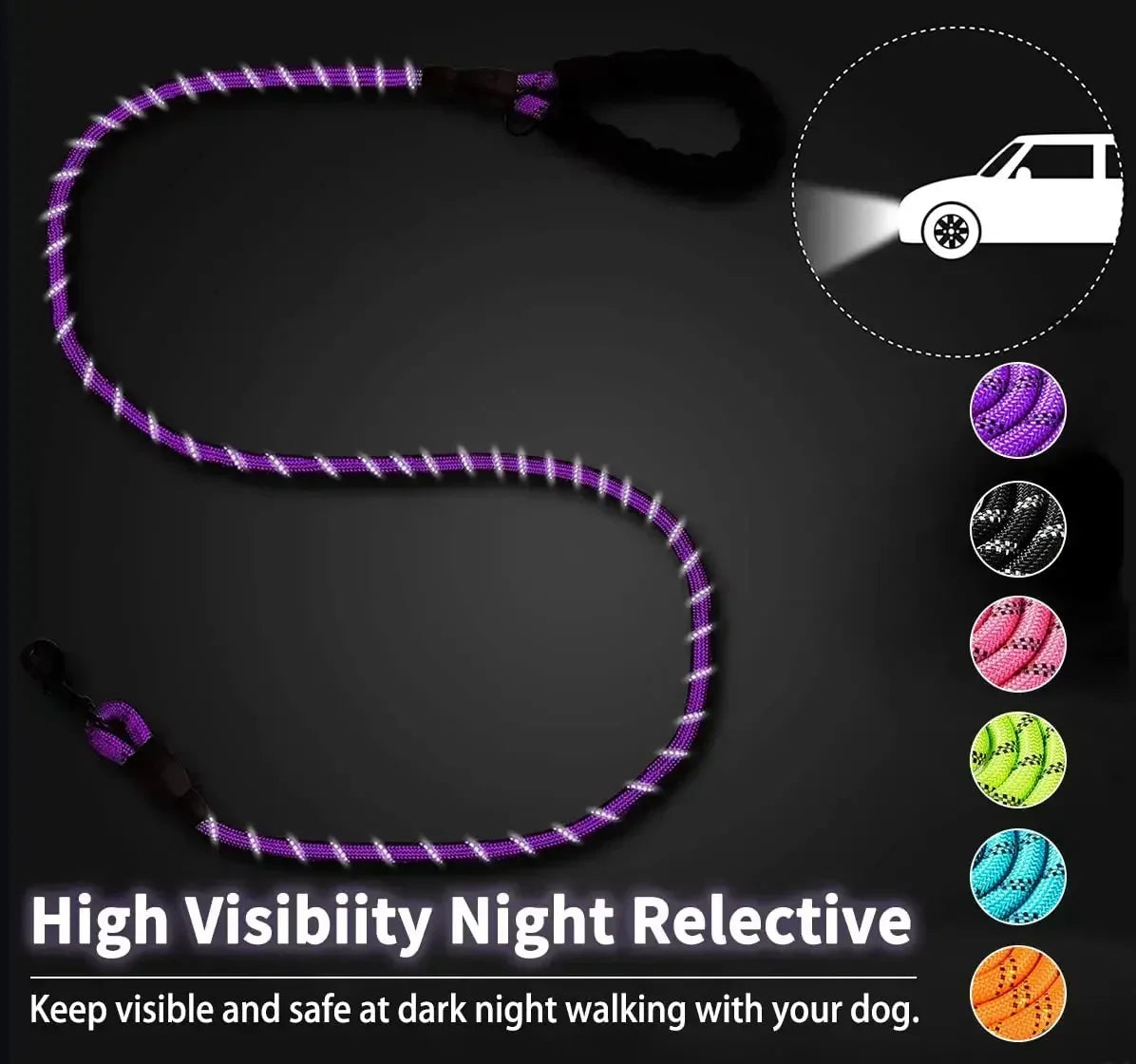 Strong Reflective Dog Leash for Large Medium Small Breeds Perfect for Walks