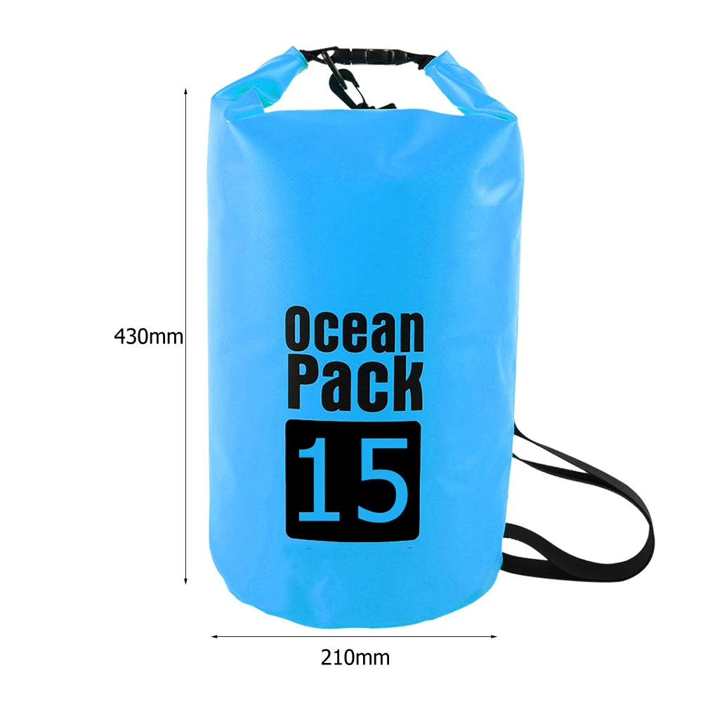 15L Waterproof Dry Bag Outdoor Floating Backpack for Trekking and Beach Use