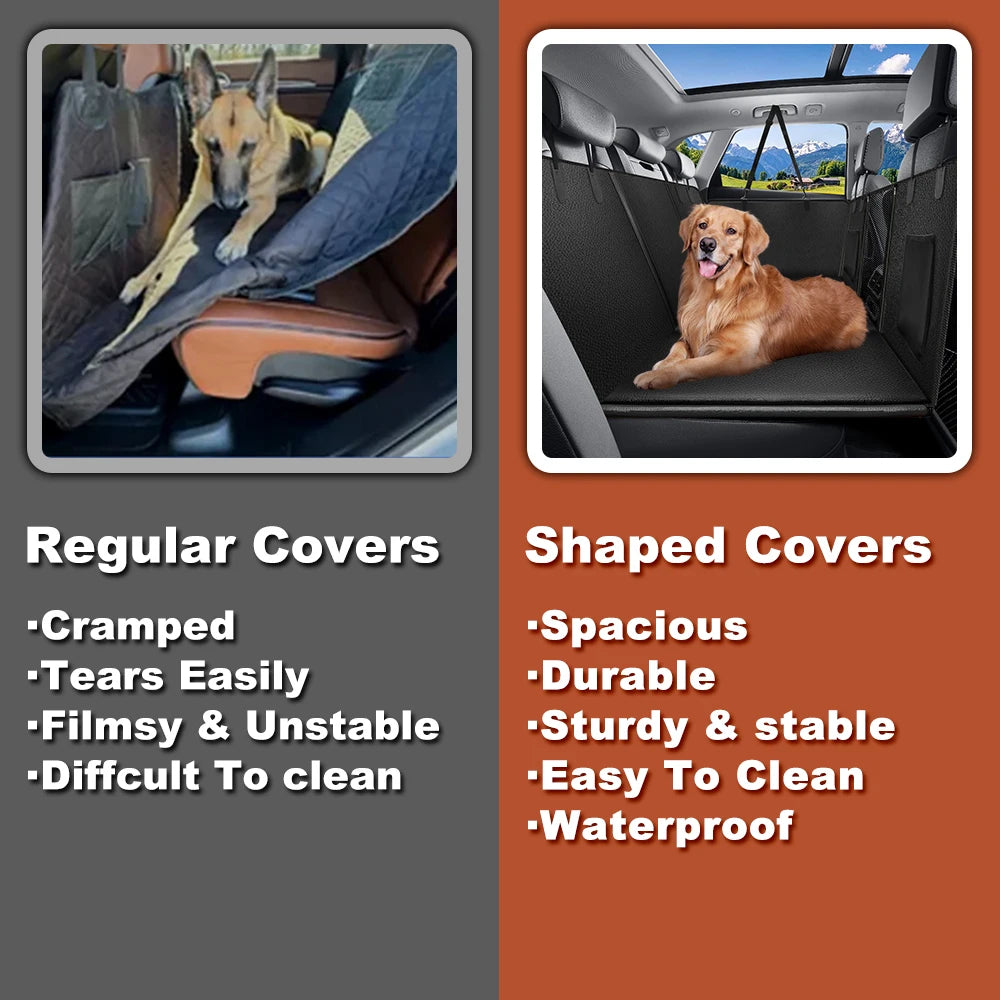 Back Seat Extender for Dogs Waterproof Car Seat Cover with Hard Bottom Protection