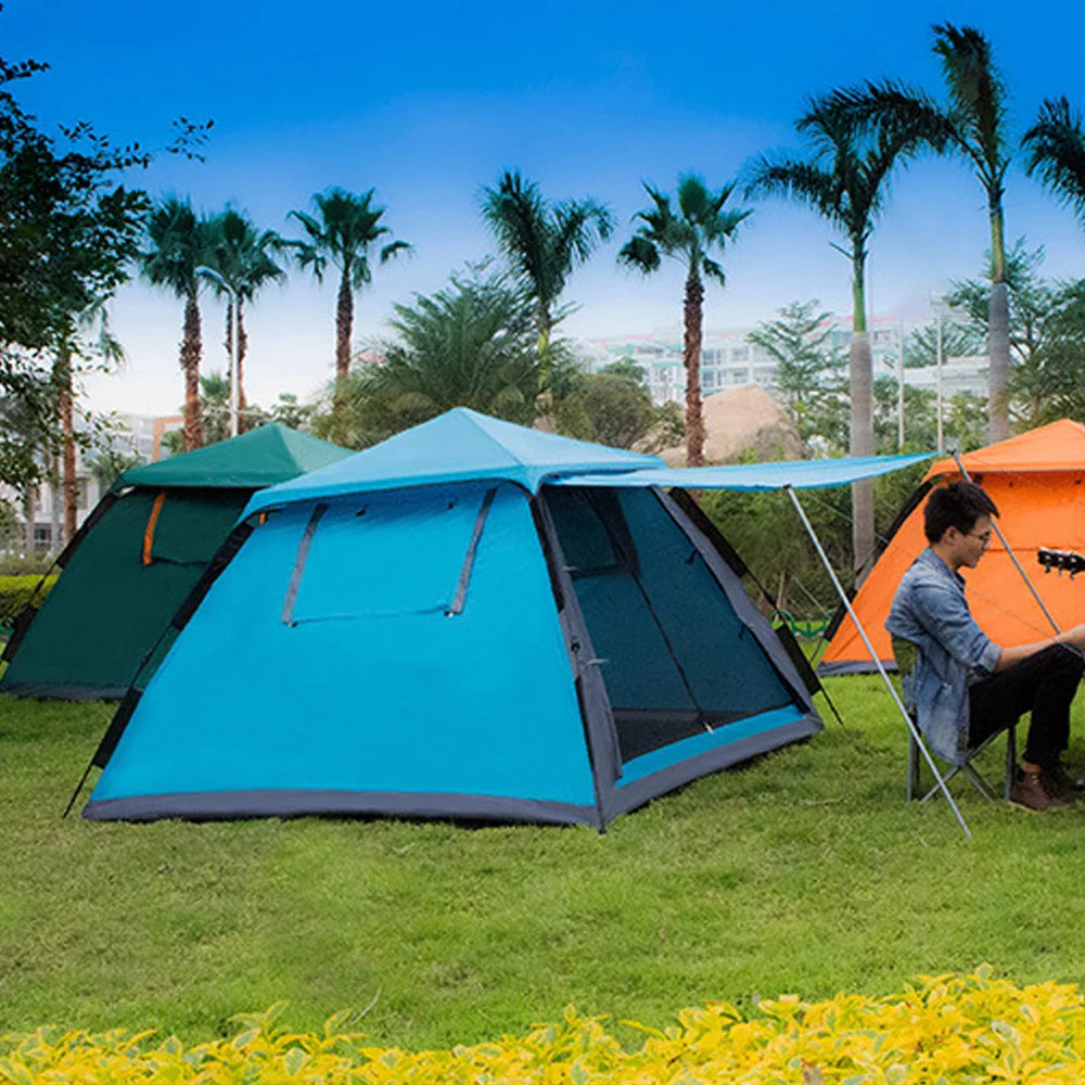Portable Outdoor Folding Tent for 3-4 People Quick Opening Rain and Sun Proof
