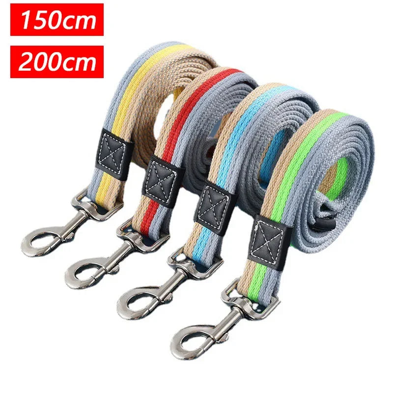 2m Long Non-Slip Rubber Nylon Dog Training Leash for Small to Large Dogs