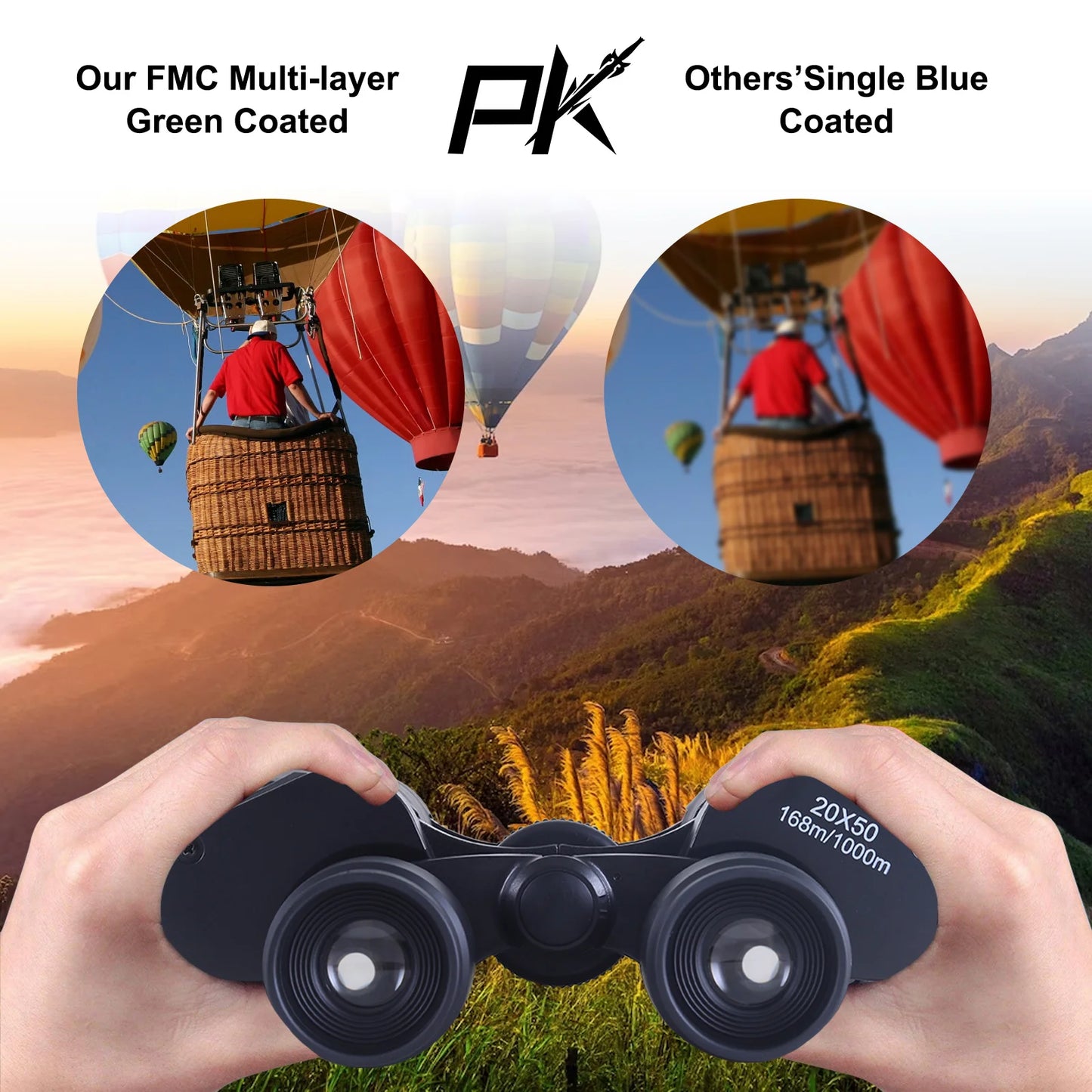 Military Zoom Powerful Binoculars with Case for Day and Low Light Hunting