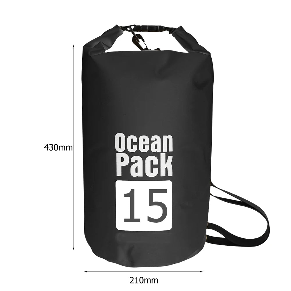 15L Waterproof Dry Bag Outdoor Floating Backpack for Trekking and Beach Use