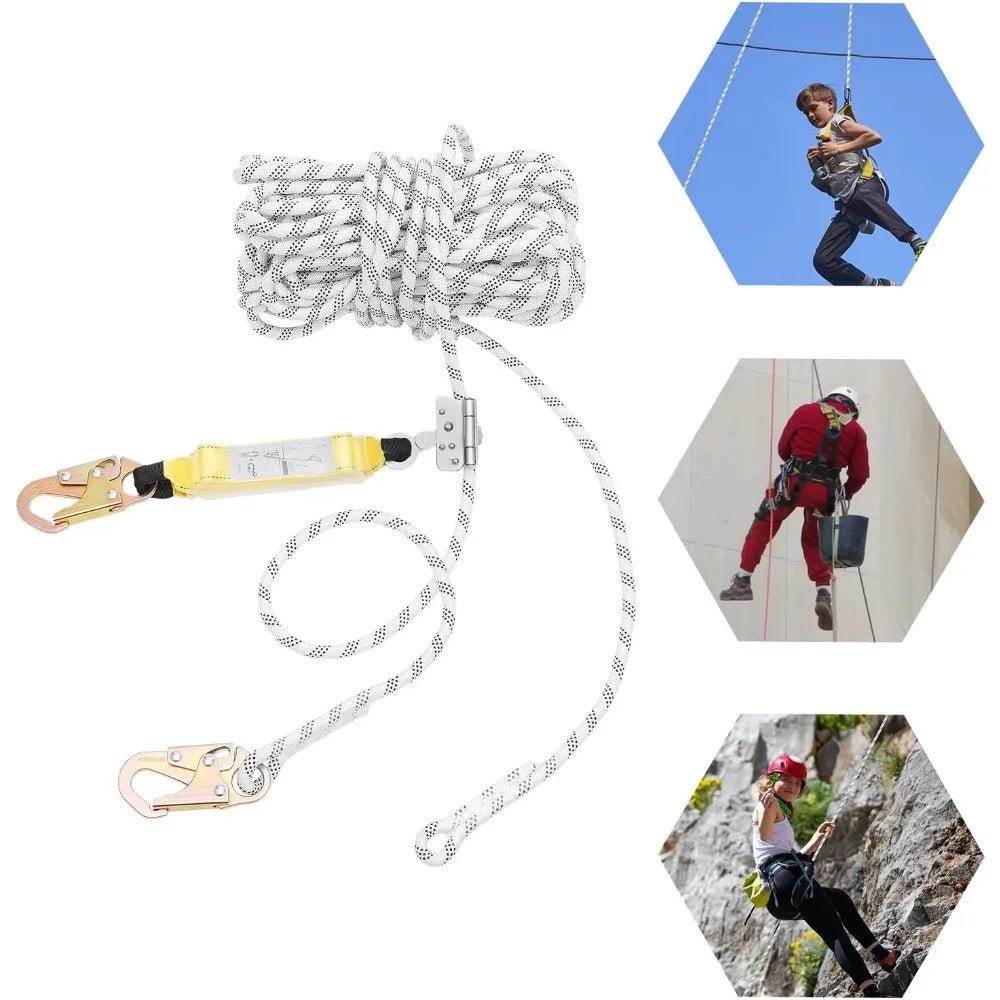 100ft Fall Protection Rope Vertical Lifeline Assembly for Safe Climbing and Roofing