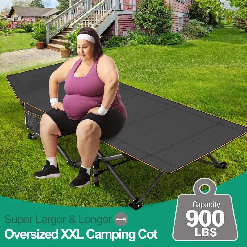 LILYPELLE Heavy Duty Folding Camping Cot with Carry Bag for Portable Travel