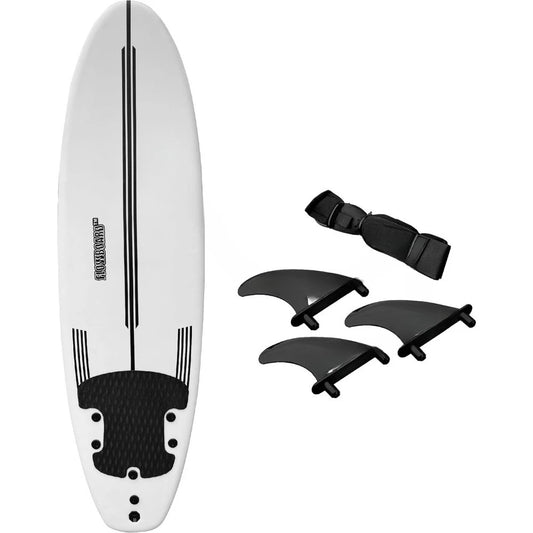 7 Foot Flowboard Surfboard Softboard Foam with Fins Leash and Traction Pad