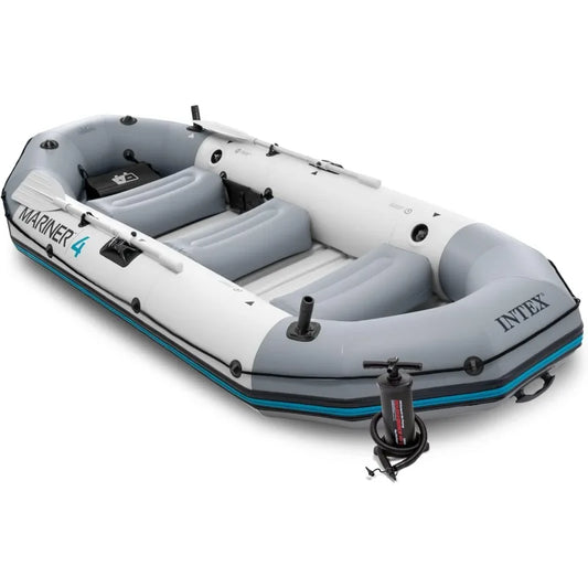 Intex Mariner 3 Inflatable Boat Set with Oars and High-Output Pump