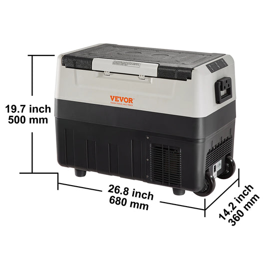 VEVOR Portable Car Refrigerator 35L 45L 55L With Wheels For Camping And Travel