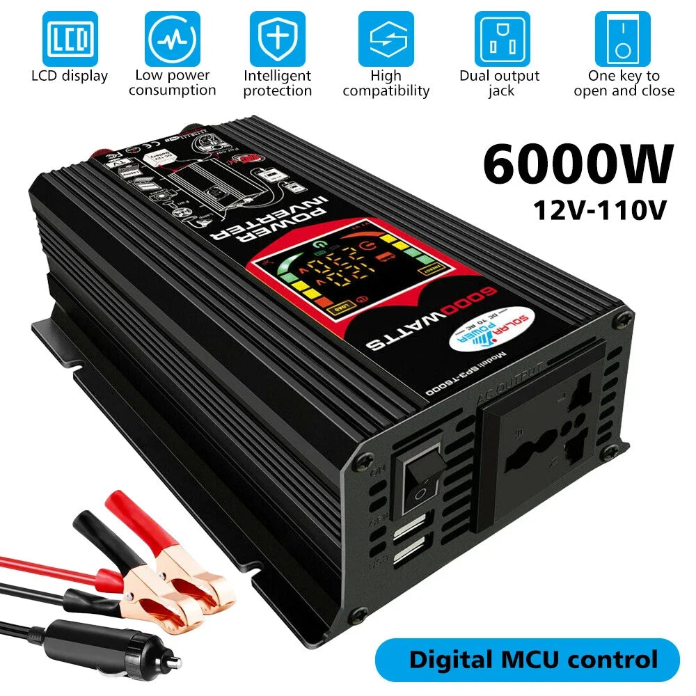 6000W Inverter Solar Panel Kit with 12V Charger and 100A Controller