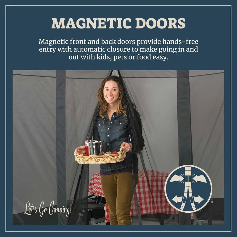 Magnetic Screen House Shelter for Camping Travel Picnics and Tailgating