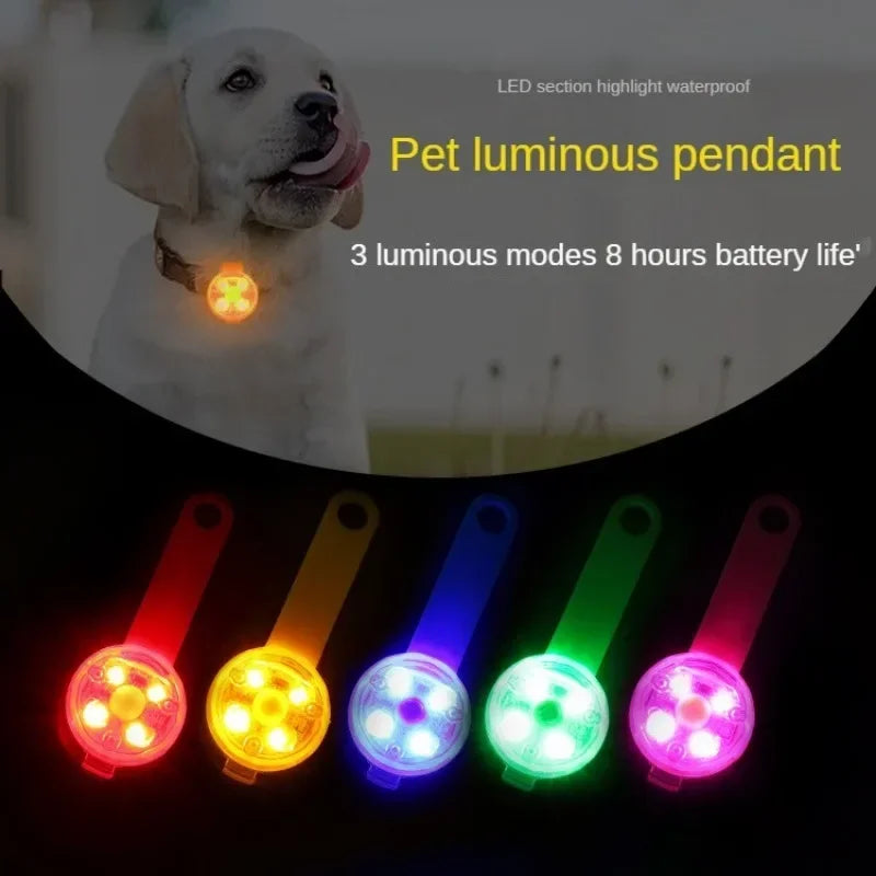 LED Dog Cat Collar Pendant Night Safety Light IPX7 Waterproof Flashing Harness