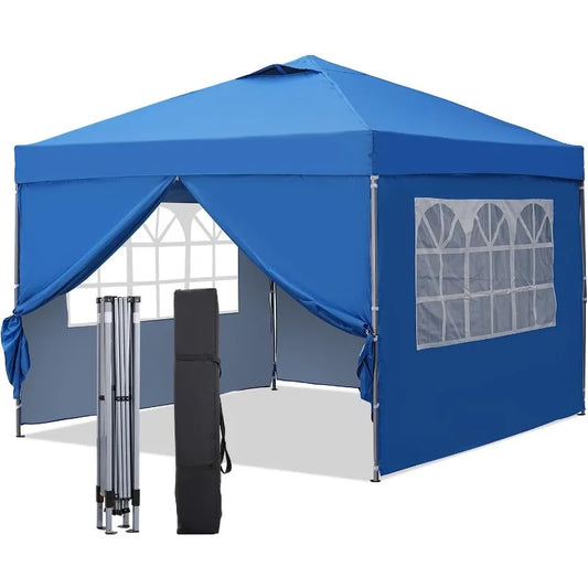 GDY 10x10ft Pop Up Canopy Tent with Sidewalls for Events and Beach Use