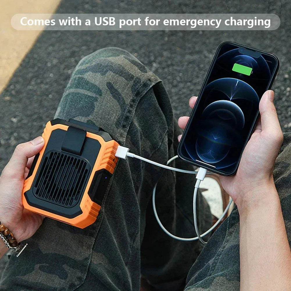 Portable Mini Leafless Waist Fan USB Rechargeable with 3 Speed Settings