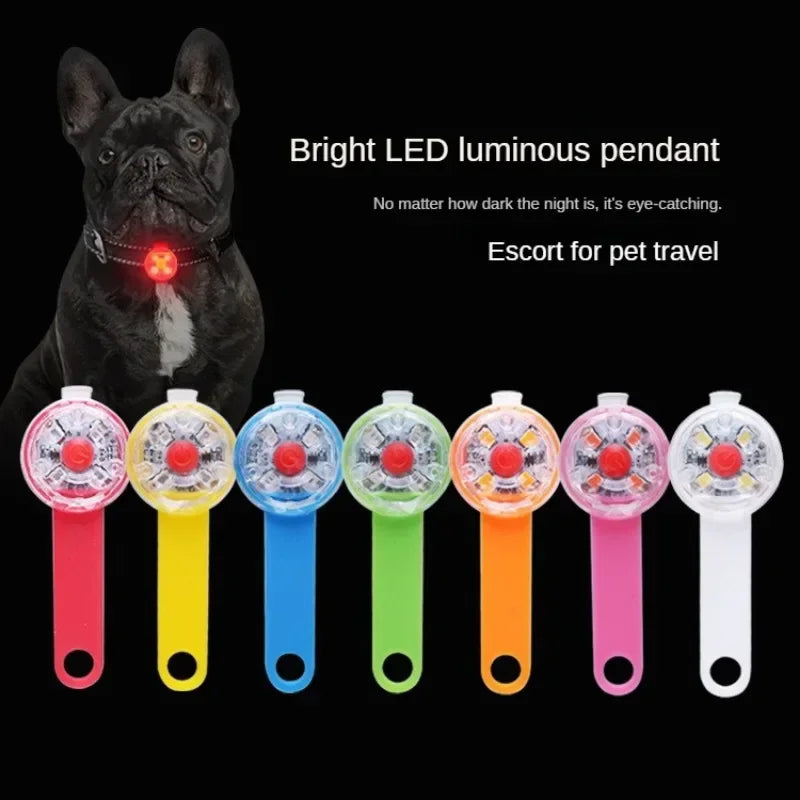 LED Dog Cat Collar Pendant Night Safety Light IPX7 Waterproof Flashing Harness