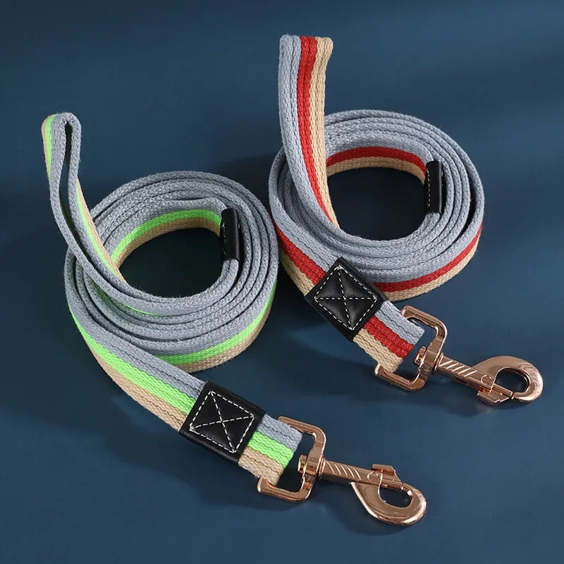 2m Long Non-Slip Rubber Nylon Dog Training Leash for Small to Large Dogs