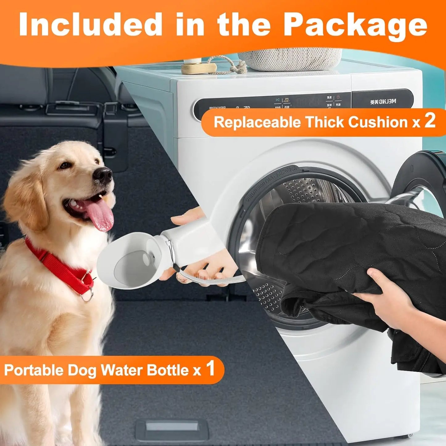 Waterproof Foldable Dog Car Seat Hammock for Pet Travel Safety and Comfort