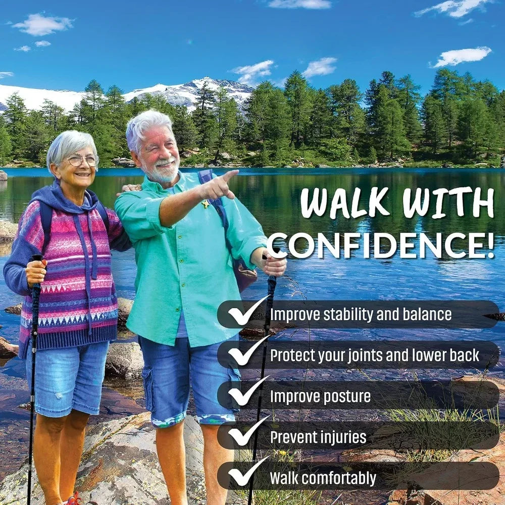 Lightweight Collapsible Trekking Poles with Cork Grip for Hiking and Backpacking