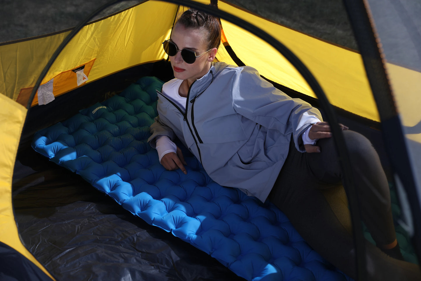 FUNDANGO Ultra Light Waterproof Inflatable Cushion Sleeping Pad for Travel and Camping
