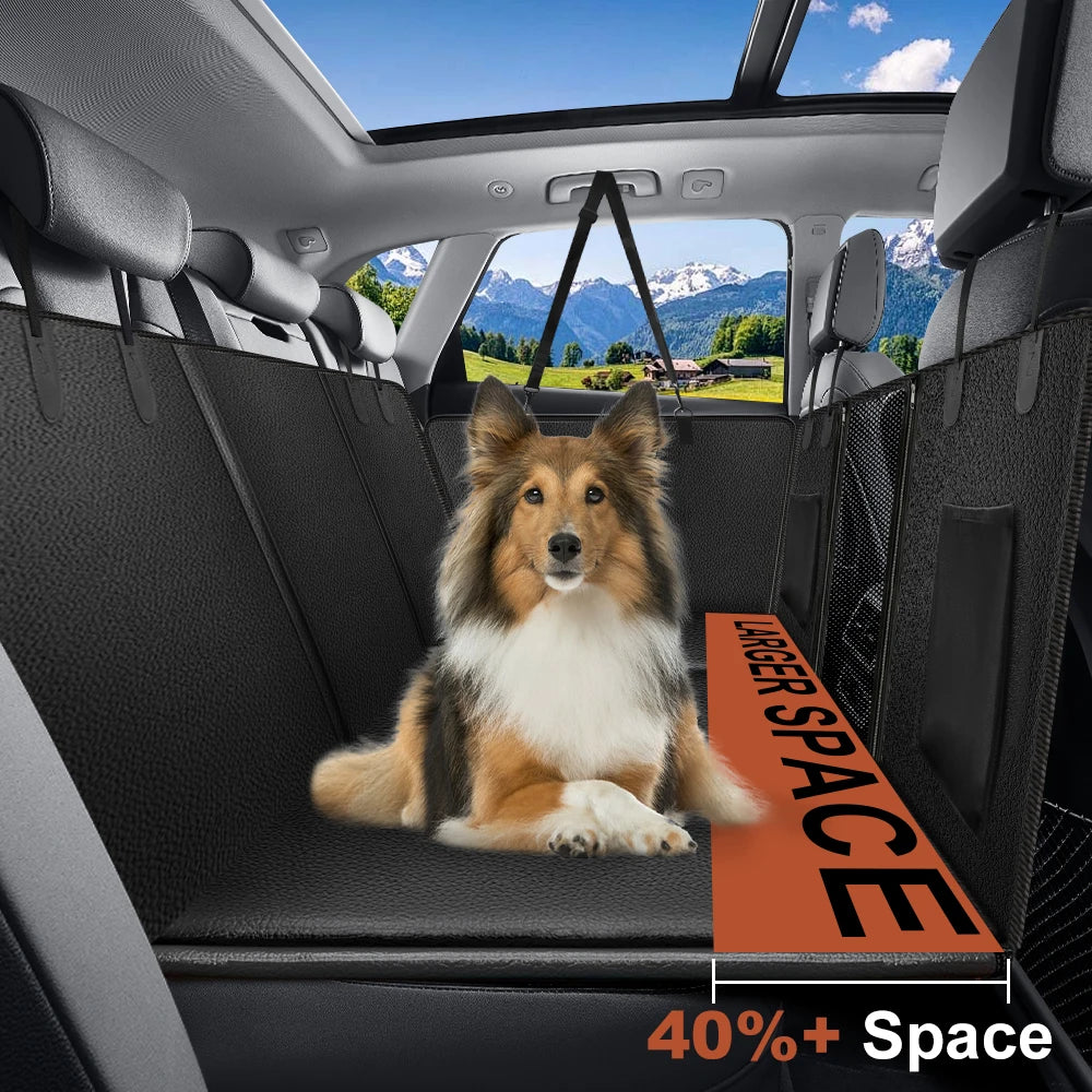 Back Seat Extender for Dogs Waterproof Car Seat Cover with Hard Bottom Protection
