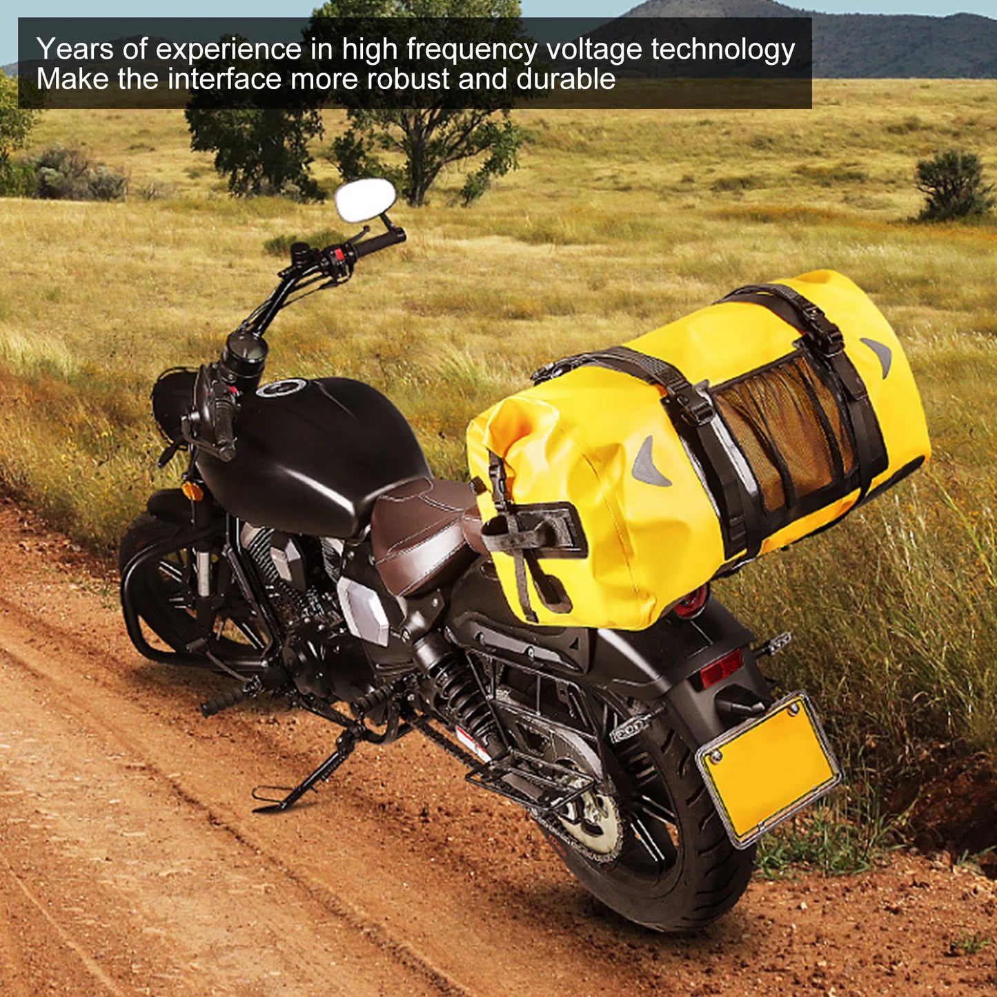 65L Waterproof Mesh Cloth Motorcycle Rear Seat Bag for Large Capacity Storage