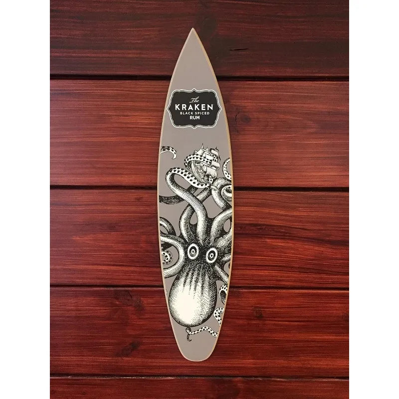 Kraken Black Spice Rum Surfboard 4 Foot Indoor Wall Decor with Hardware