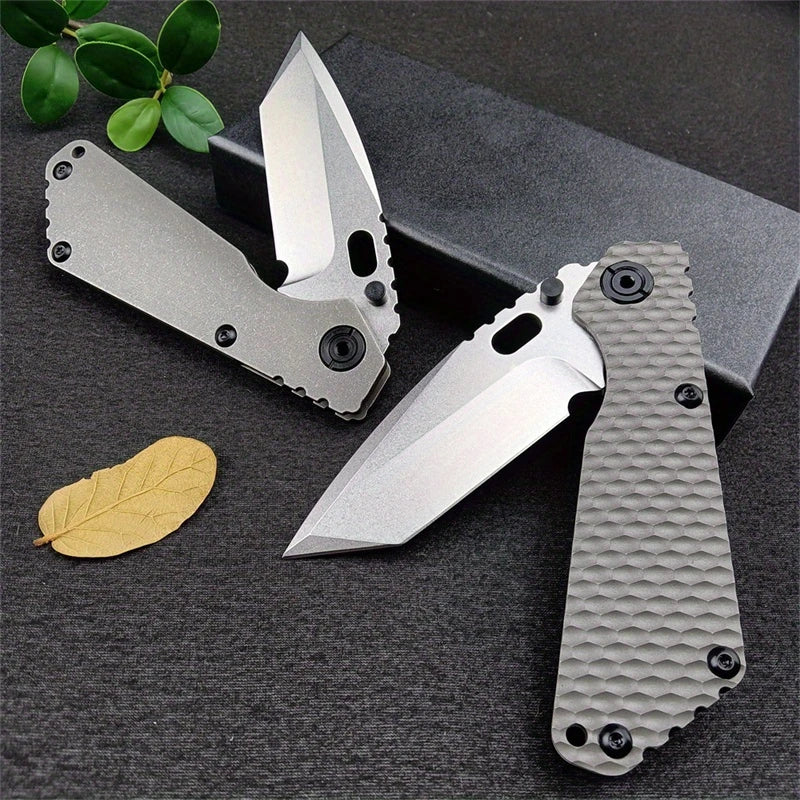 Folding Titanium Pocket Knife for Camping Hiking Self Defense Tactical Gifts
