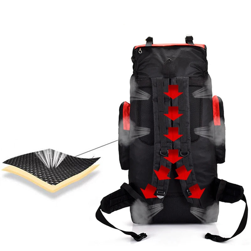 90L Waterproof Travel Backpack Hiking Rucksack for Men and Women