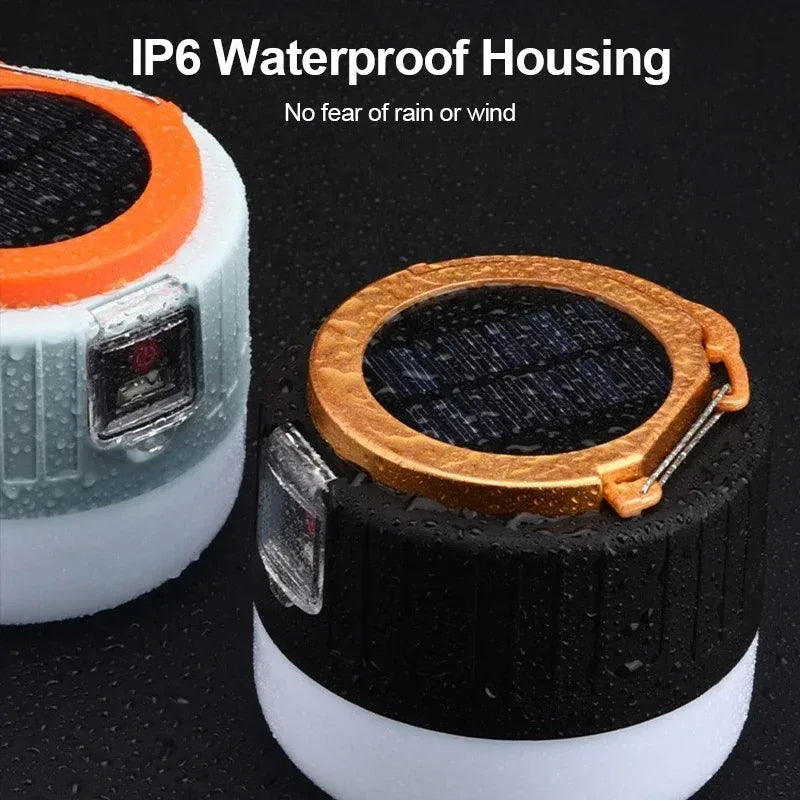 Solar Camping Light with Remote Control IPX5 Waterproof LED Lantern Power Bank