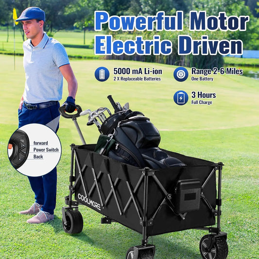 Electric Collapsible Utility Wagon 330lbs Capacity Portable Garden Beach Cart