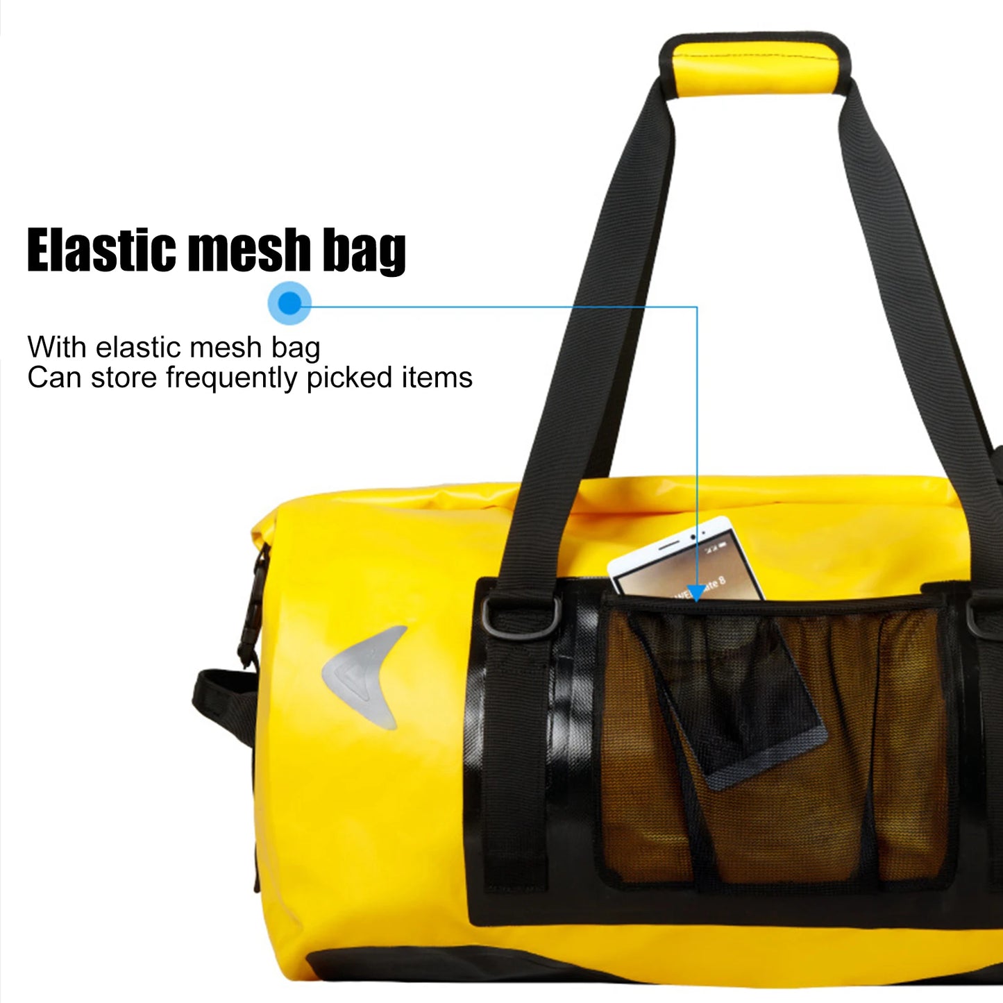 65L Waterproof Mesh Cloth Motorcycle Rear Seat Bag for Large Capacity Storage