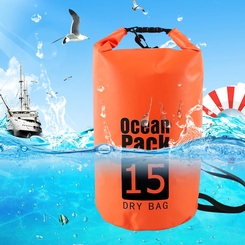 15L Waterproof Dry Bag Outdoor Floating Backpack for Trekking and Beach Use