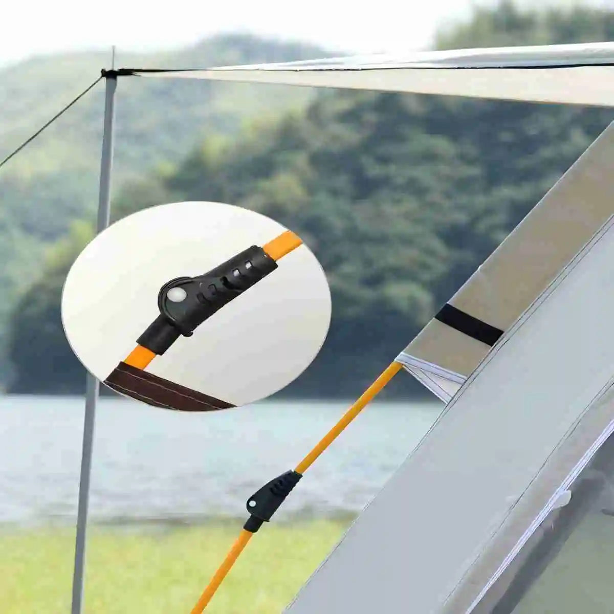 Outdoor Sunshade Camping Tent with Two Doors and Windows for 3-4 People