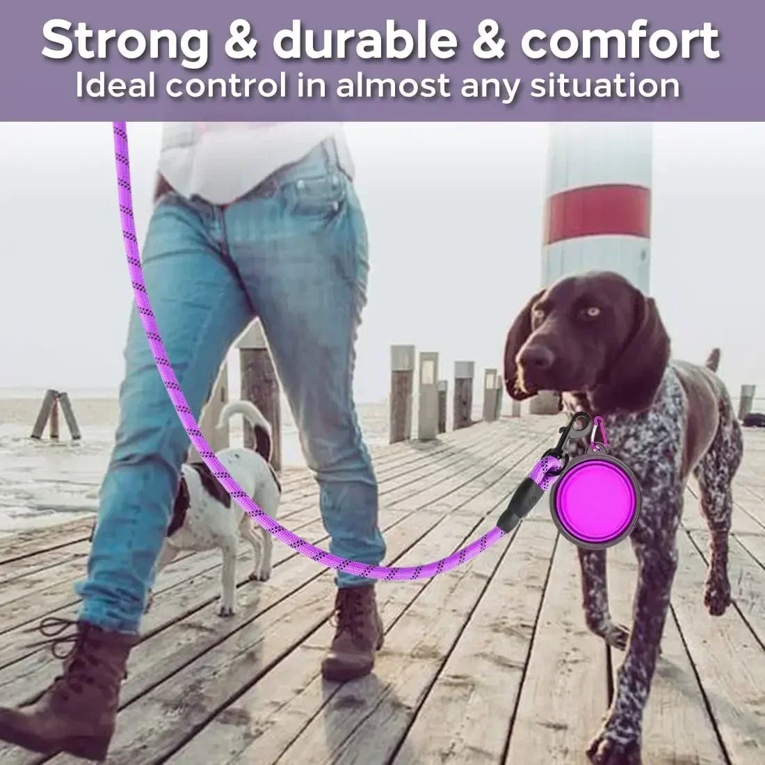 Strong Reflective Dog Leash for Large Medium Small Breeds Perfect for Walks