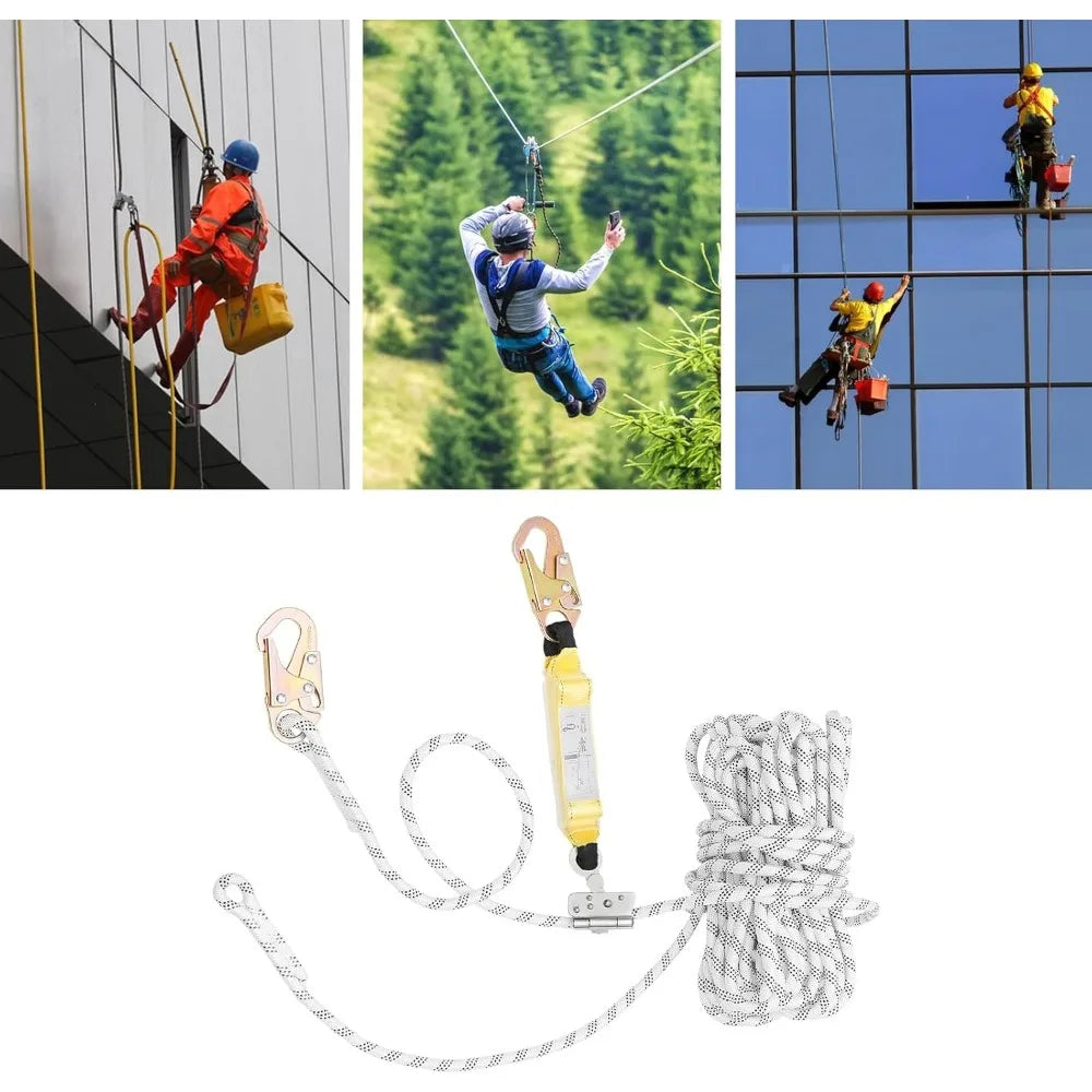 100ft Fall Protection Rope Vertical Lifeline Assembly for Safe Climbing and Roofing