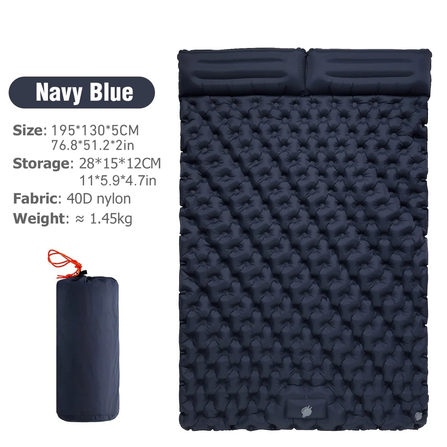 WESTTUNE Double Inflatable Mattress with Built-in Pillow for Outdoor Camping