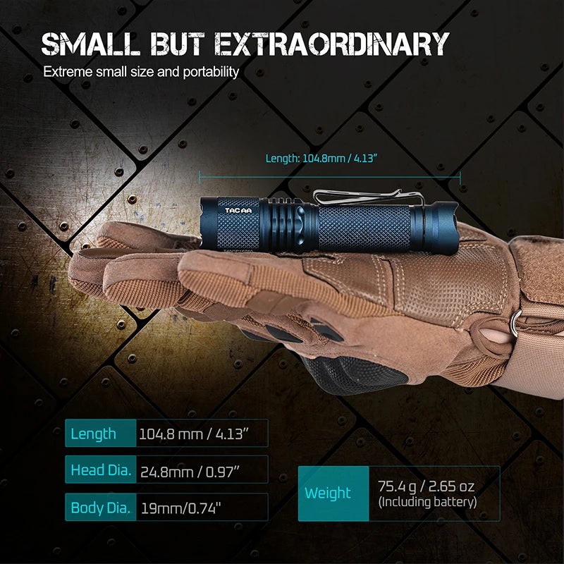ACEBEAM TAC AA2.0 Super Bright EDC Flashlight 900 Lumens 360 Meters Rechargeable
