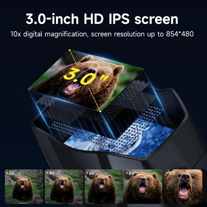 4K Night Vision Binoculars 10X Digital Zoom Infrared Telescope for Hunting and Boating