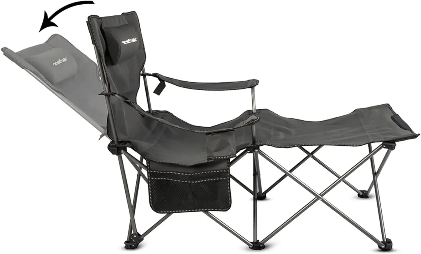 Folding Mesh Reclining Camping Chair Portable Outdoor Lounger with Carry Bag
