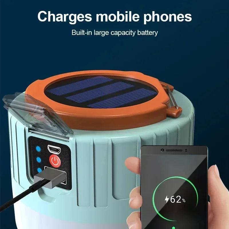 Solar Camping Light with Remote Control Waterproof LED Lantern Power Bank