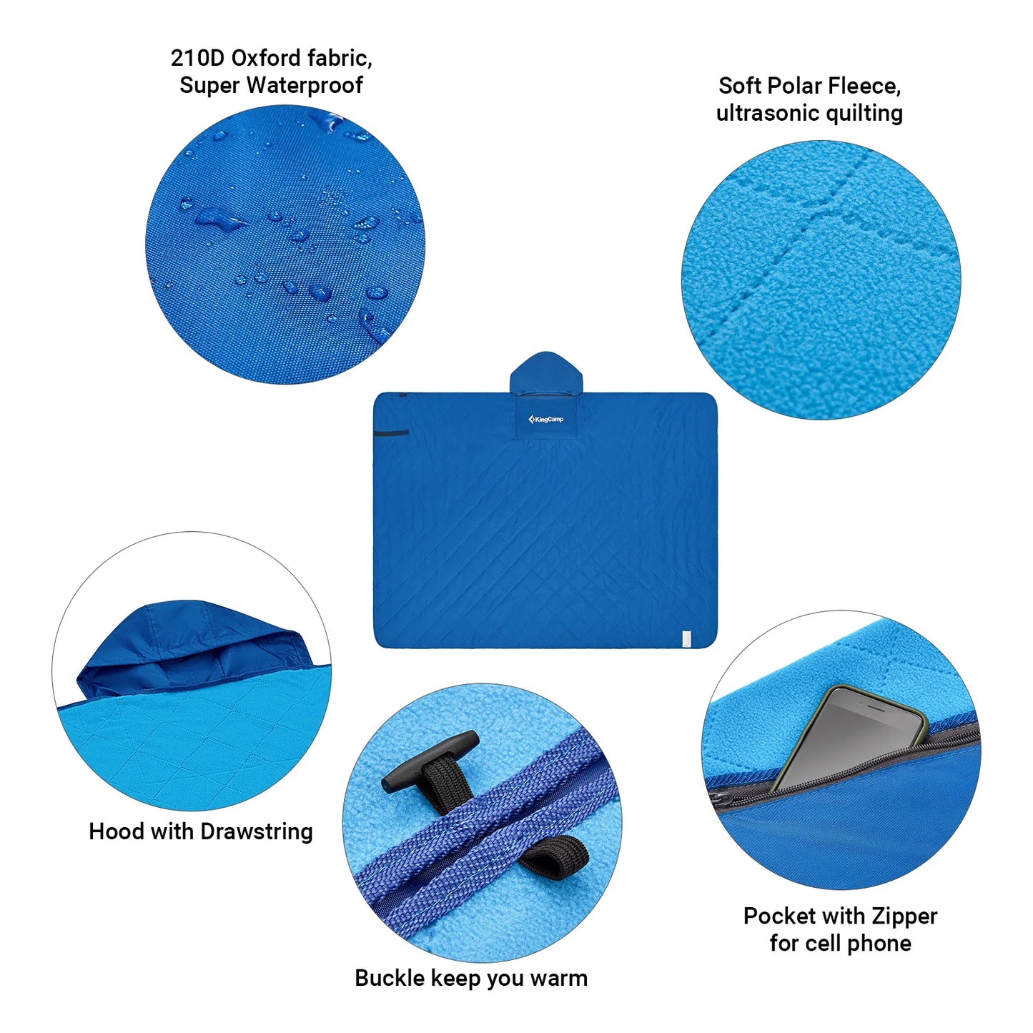 Kingcamp Waterproof Outdoor Blanket Portable Picnic and Beach Travel Rug