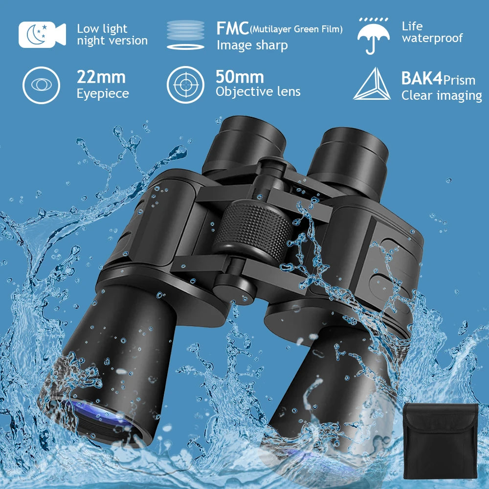 180x100 Zoom Binoculars Professional HD Waterproof Long Range Day Night Vision