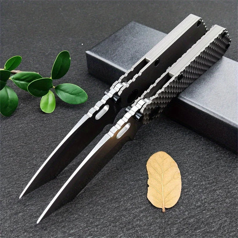 Folding Titanium Pocket Knife for Camping Hiking Self Defense Tactical Gifts