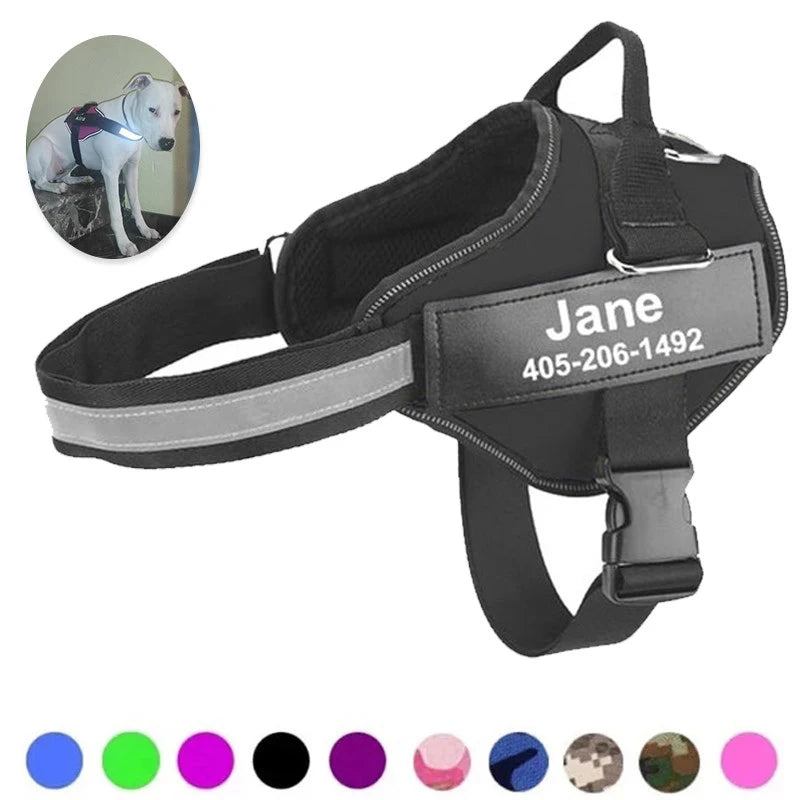 Adjustable Reflective Dog Harness Vest for Outdoor Walking Small to Large Dogs